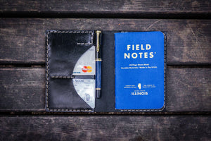 No.44 Personalized Leather Field Notes Cover - Black-Galen Leather
