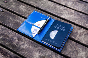 No.44 Personalized Leather Field Notes Cover - Blue-Galen Leather