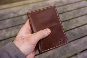 No.44 Personalized Leather Field Notes Cover - Brown-Galen Leather