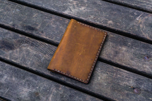 No.44 Personalized Leather Field Notes Cover - Crazy Horse Brown-Galen Leather