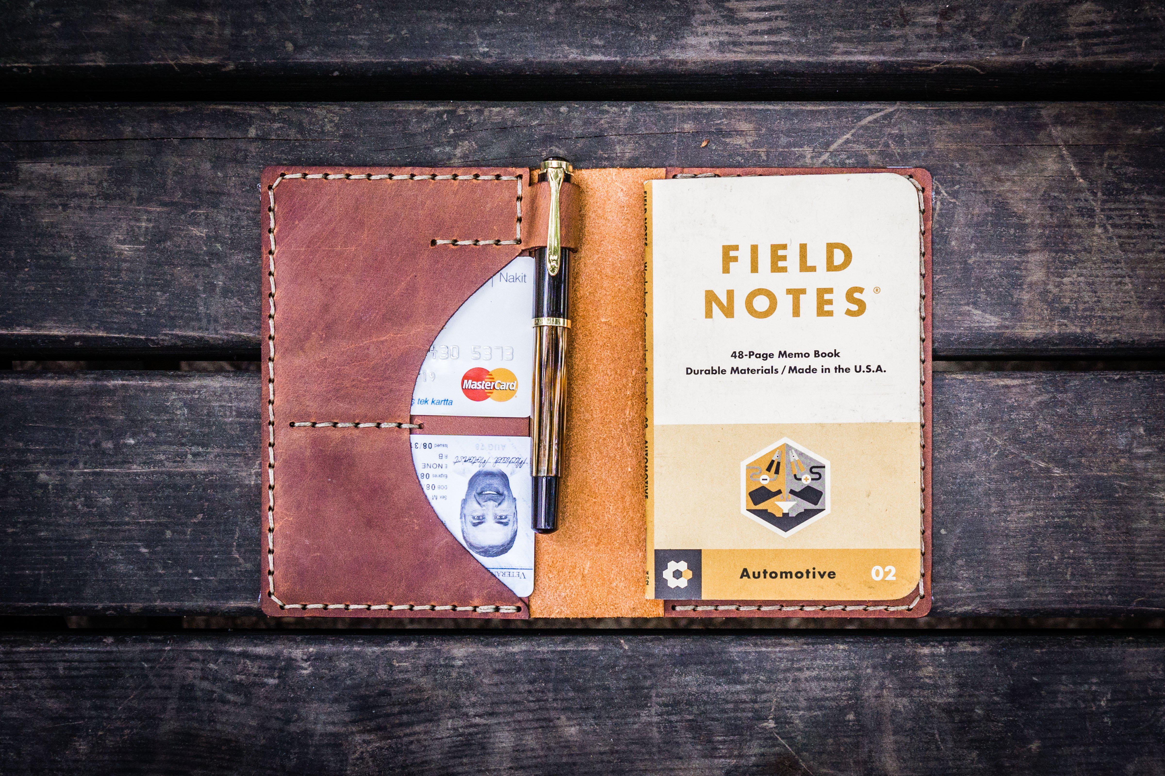 No.44 Personalized Leather Field Notes Cover - Brown - Galen Leather