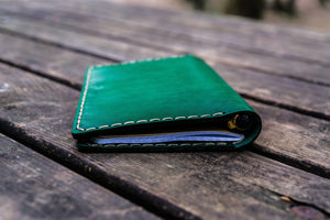 No.44 Personalized Leather Field Notes Cover - Green-Galen Leather