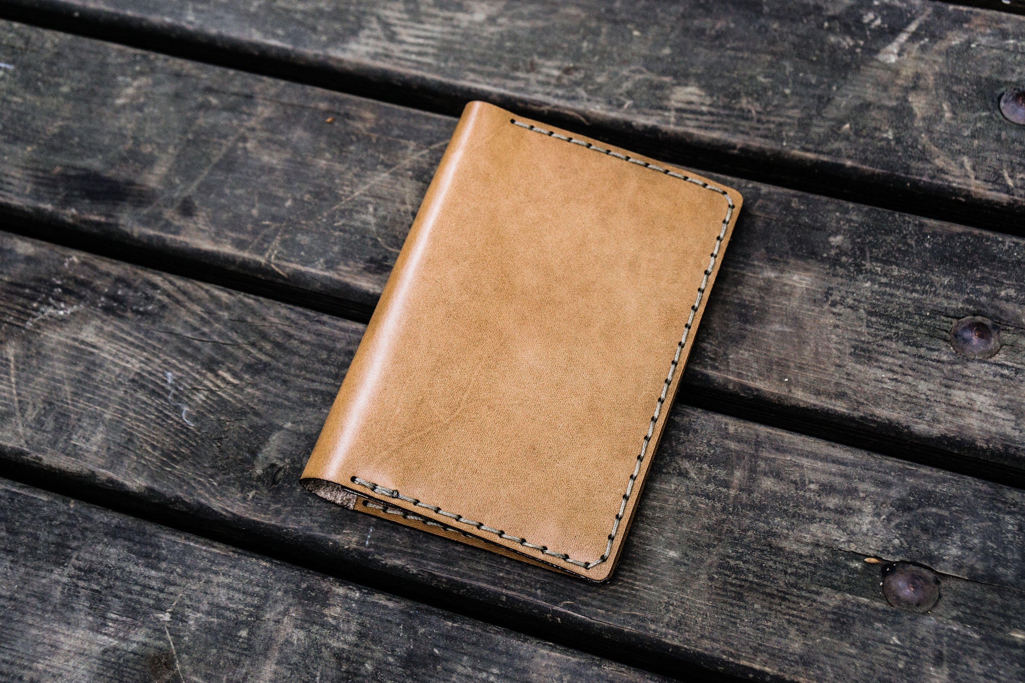 No.44 Personalized Leather Field Notes Cover - Brown - Galen Leather