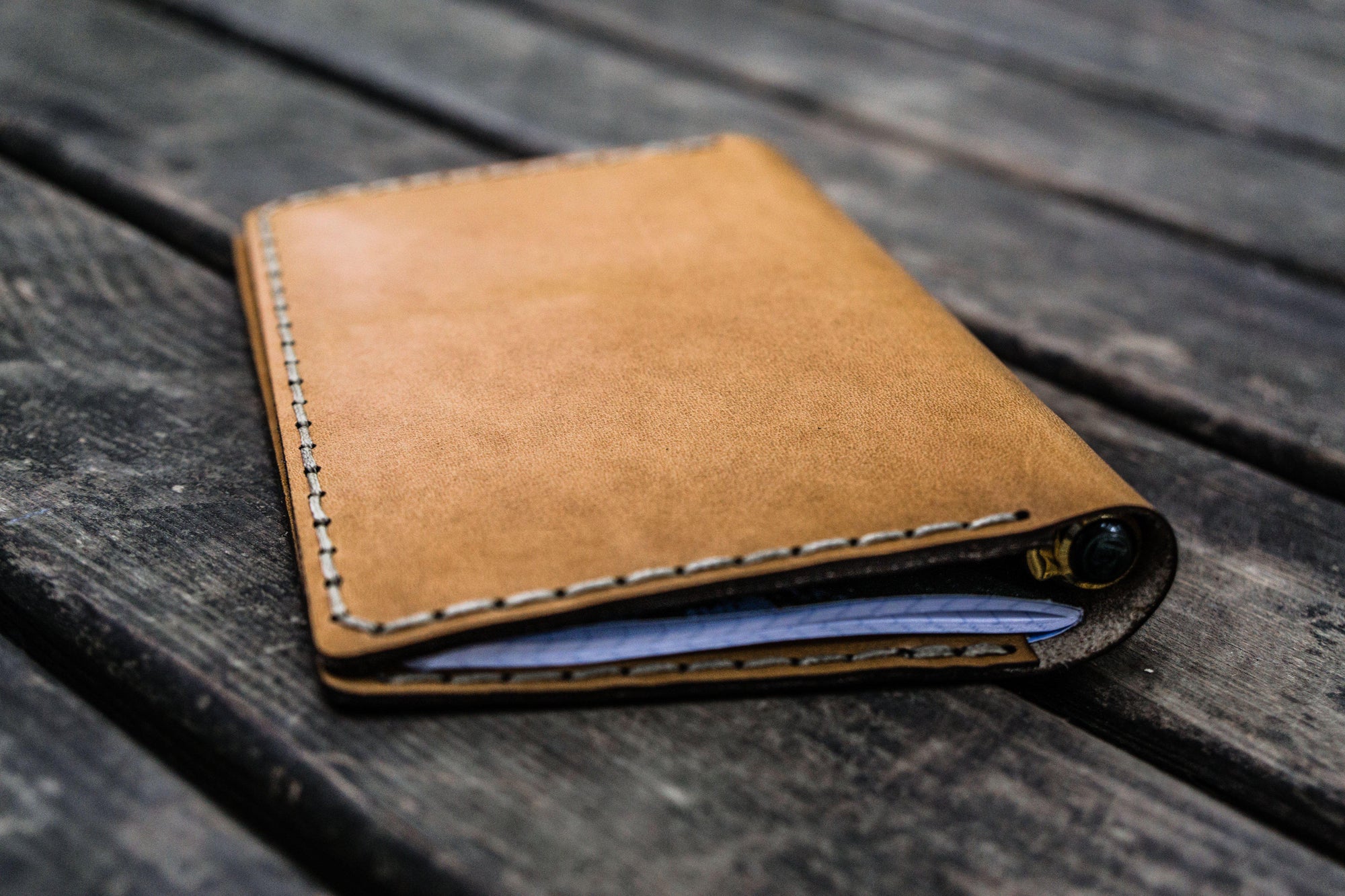 No.44 Personalized Leather Field Notes Cover - Brown - Galen Leather