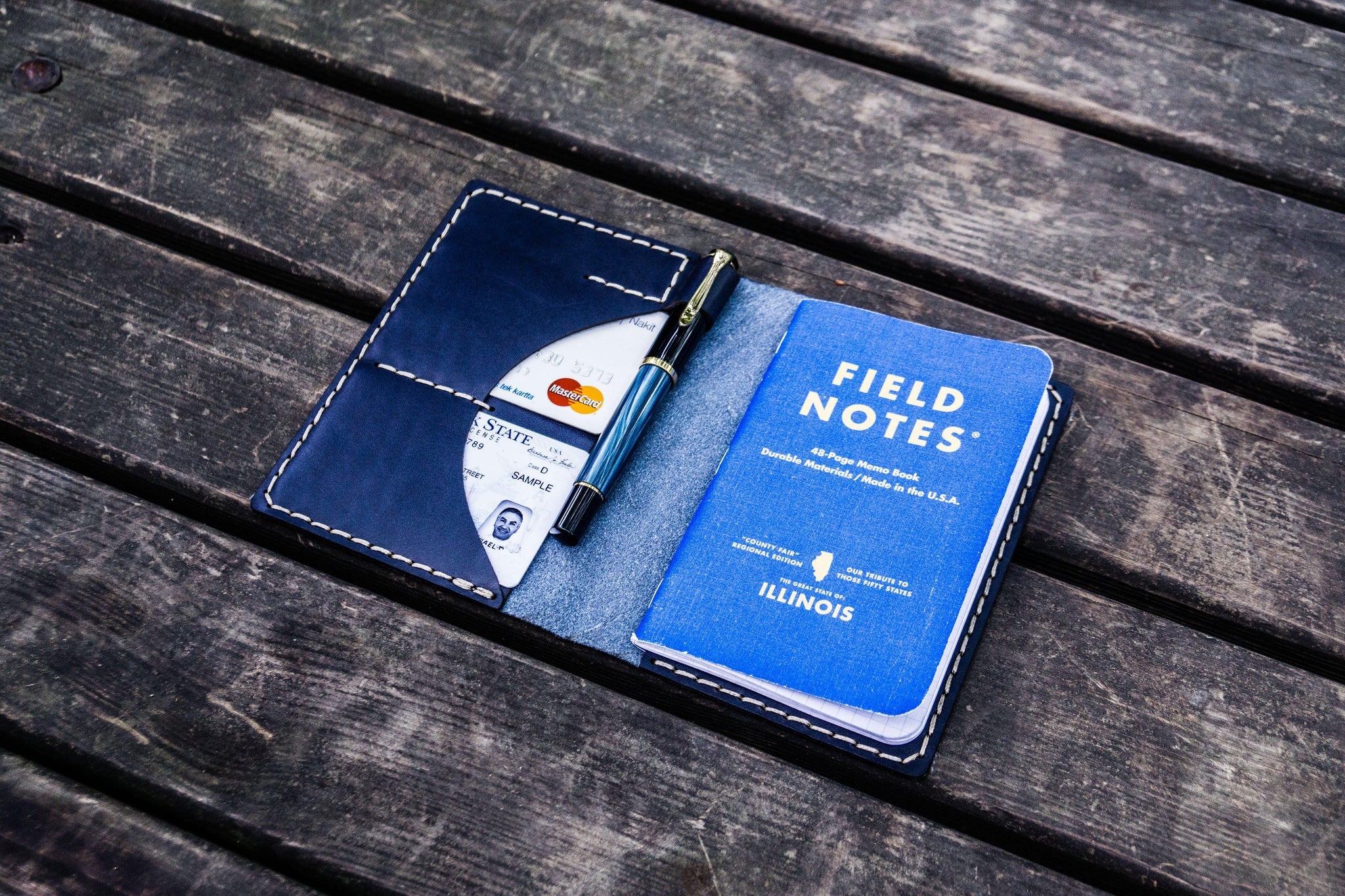 No.44 Personalized Leather Field Notes Cover - Brown - Galen Leather