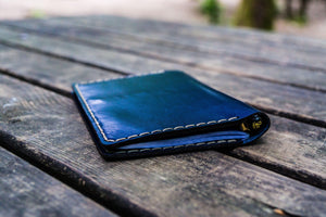 No.44 Personalized Leather Field Notes Cover - Navy Blue-Galen Leather
