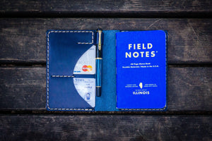 No.44 Personalized Leather Field Notes Cover - Navy Blue-Galen Leather
