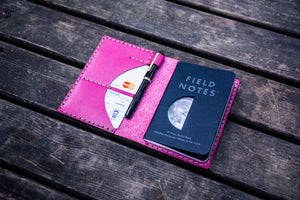 No.44 Personalized Leather Field Notes Cover - Pink-Galen Leather