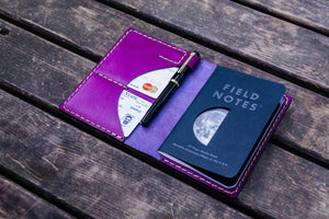 No.44 Personalized Leather Field Notes Cover - Purple-Galen Leather