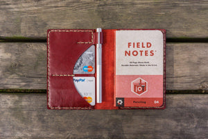 No.44 Personalized Leather Field Notes Cover - Red-Galen Leather