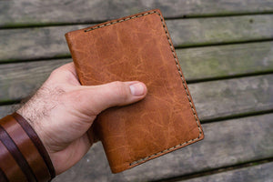 No.44 Personalized Leather Field Notes Cover - Rustic Brown-Galen Leather
