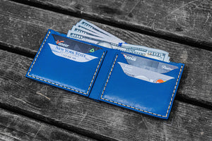No.48 Personalized Handmade Leather Wallet - Blue-Galen Leather