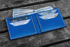 No.48 Personalized Handmade Leather Wallet - Blue-Galen Leather