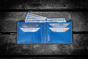 No.48 Personalized Handmade Leather Wallet - Blue-Galen Leather
