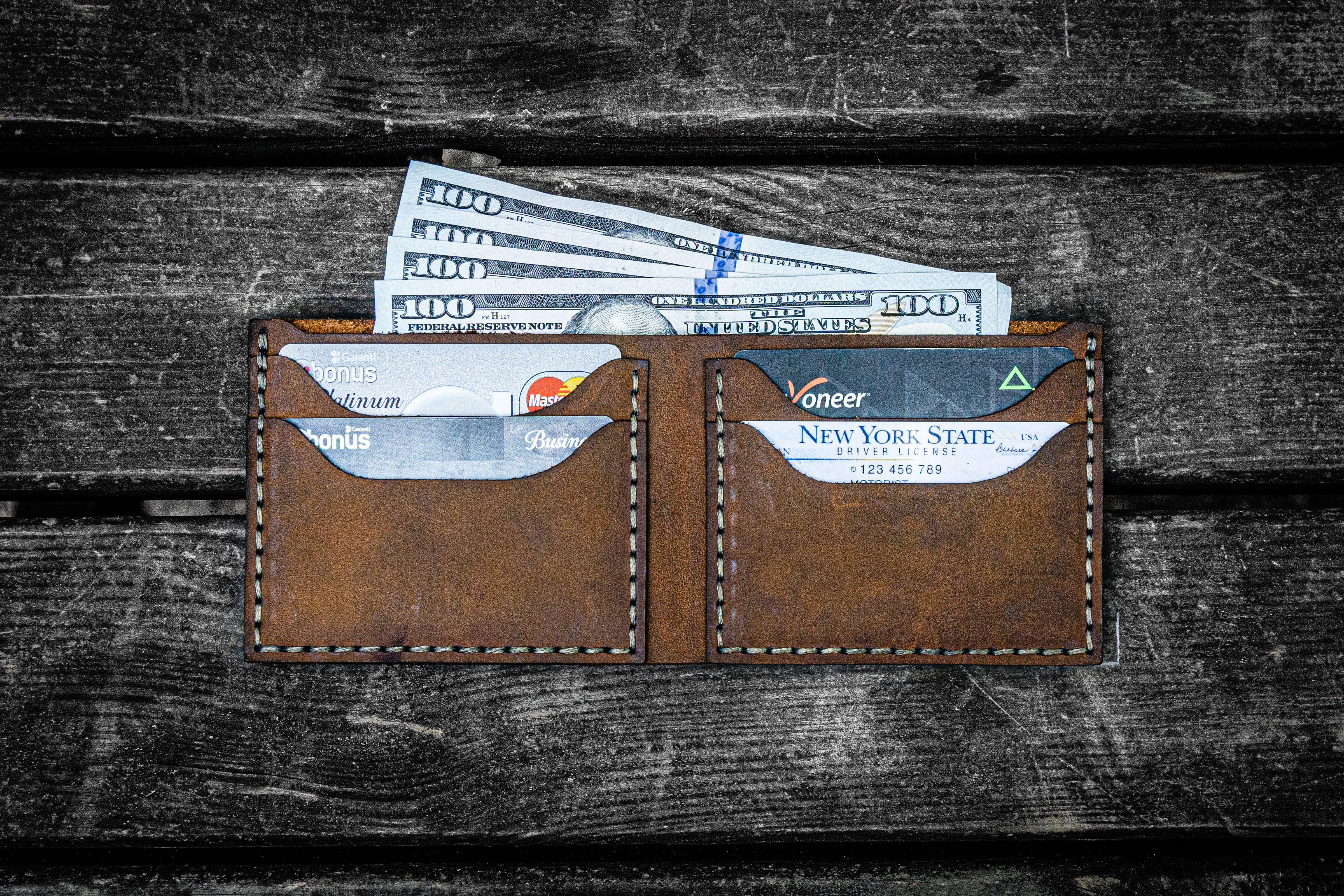No.48 Personalized Handmade Leather Wallet - Brown - Galen Leather