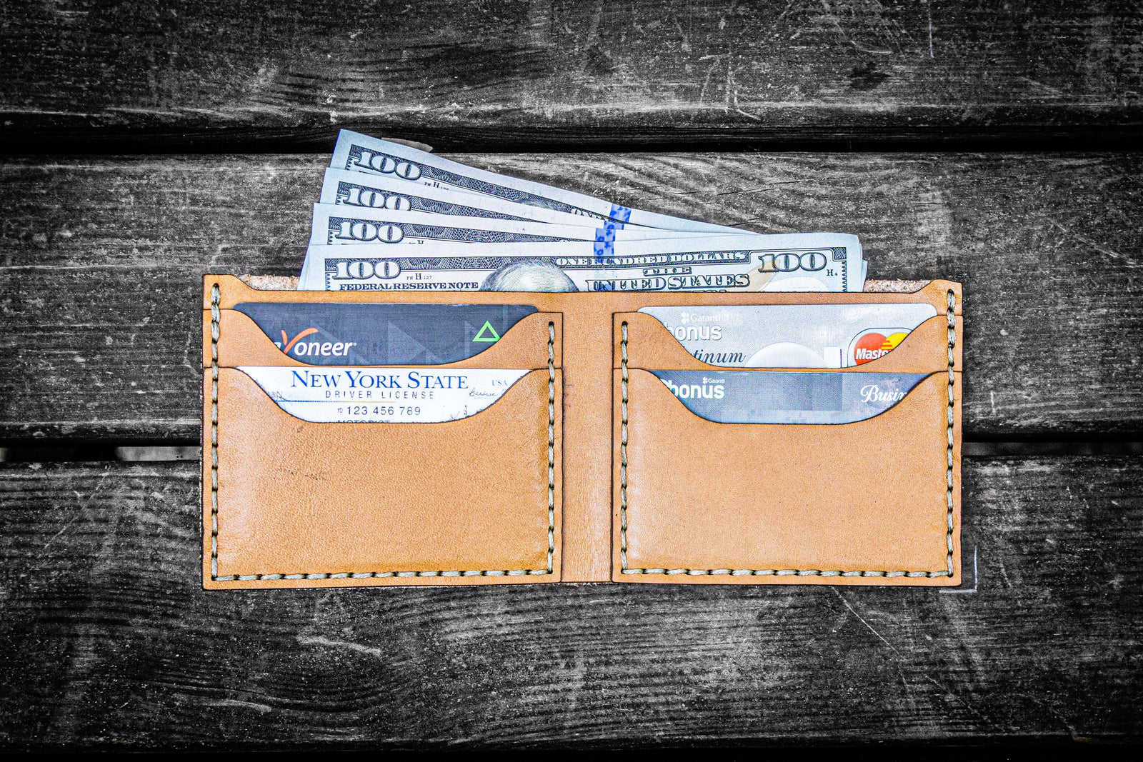 No.48 Personalized Handmade Leather Wallet - Natural-Galen Leather