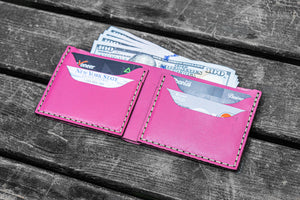 No.48 Personalized Handmade Leather Wallet - Pink-Galen Leather