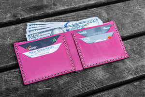 No.48 Personalized Handmade Leather Wallet - Pink-Galen Leather