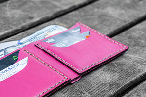 No.48 Personalized Handmade Leather Wallet - Pink-Galen Leather