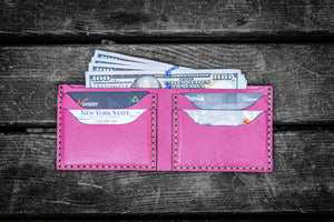 No.48 Personalized Handmade Leather Wallet - Pink-Galen Leather