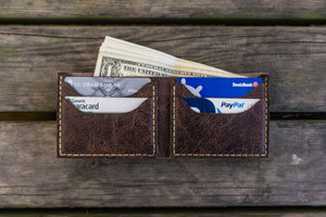 No.48 Personalized Handmade Leather Wallet - Rustic Dark Brown-Galen Leather
