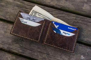 No.48 Personalized Handmade Leather Wallet - Rustic Dark Brown-Galen Leather