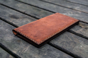 No.49 Handmade Leather Women Wallet - Crazy Horse Orange-Galen Leather