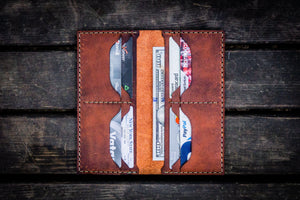 No.49 Handmade Leather Women Wallet - Crazy Horse Orange-Galen Leather
