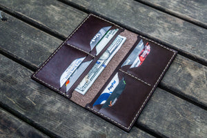 No.49 Handmade Leather Women Wallet - Dark Brown-Galen Leather