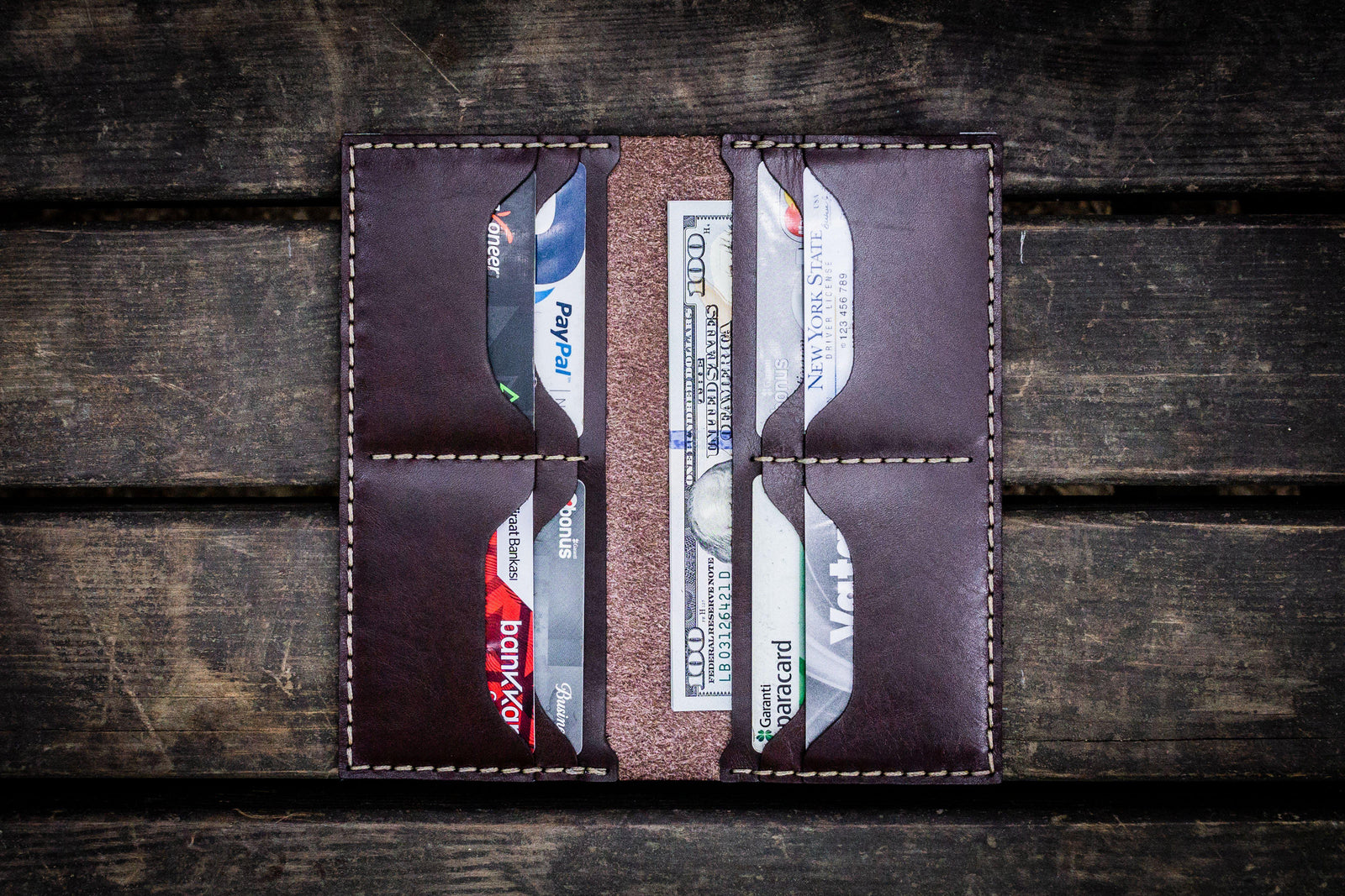 No.49 Handmade Leather Women Wallet - Dark Brown-Galen Leather