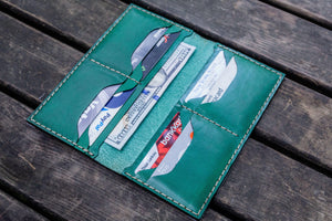 No.49 Handmade Leather Women Wallet - Green-Galen Leather
