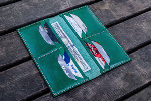 No.49 Handmade Leather Women Wallet - Green-Galen Leather