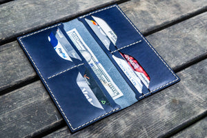 No.49 Handmade Leather Women Wallet - Navy Blue-Galen Leather
