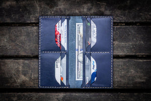 No.49 Handmade Leather Women Wallet - Navy Blue-Galen Leather