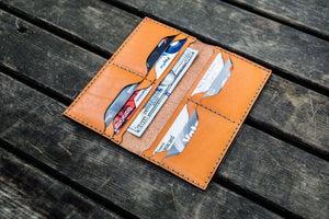 No.49 Handmade Leather Women Wallet - Orange-Galen Leather