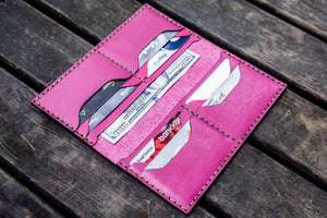 No.49 Handmade Leather Women Wallet - Pink - Galen Leather