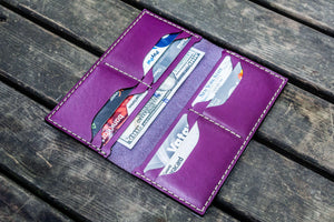 No.49 Handmade Leather Women Wallet - Purple-Galen Leather