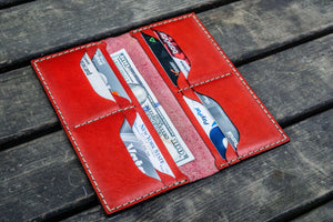 No.49 Handmade Leather Women Wallet - Red-Galen Leather