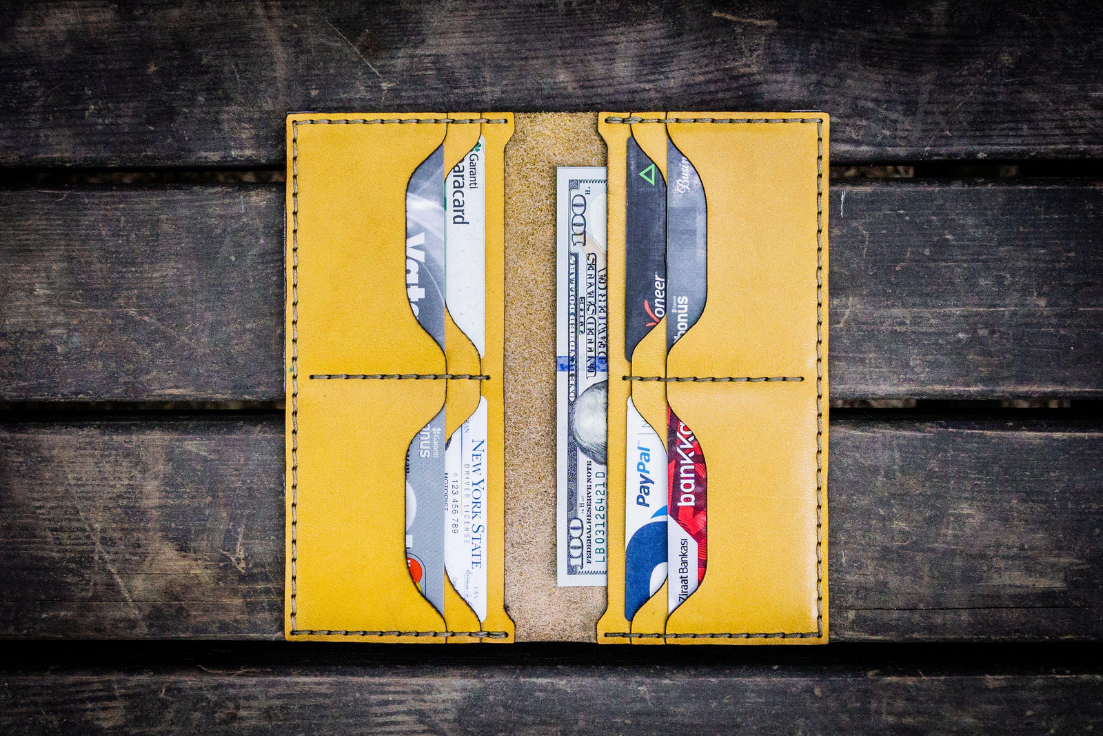 No.49 Handmade Leather Women Wallet - Yellow-Galen Leather