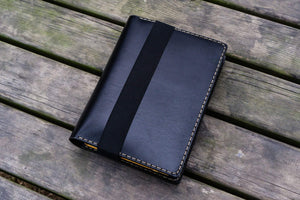 Personalized Leather Journal for iPad Mini & Large Moleskine - Black-Galen Leather