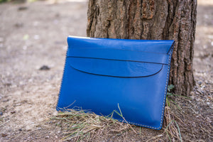 Personalized Leather MacBook Sleeves - Blue-Galen Leather
