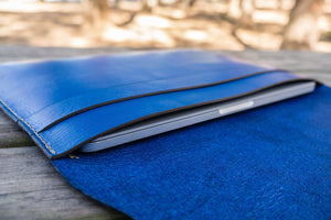 Personalized Leather MacBook Sleeves - Blue-Galen Leather