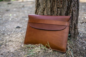 Personalized Leather MacBook Sleeves - Brown-Galen Leather