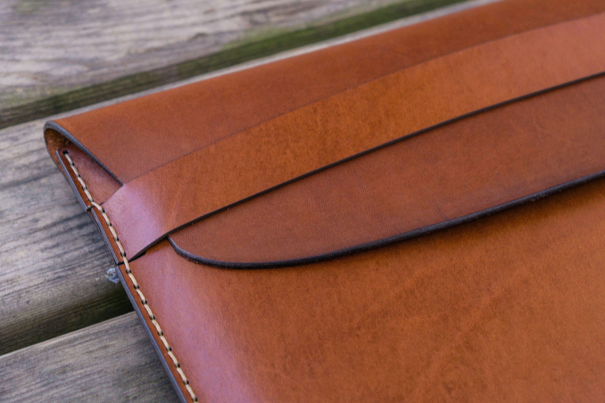 Personalized Laptop Sleeve - Leather - Brown - Engraved - 11