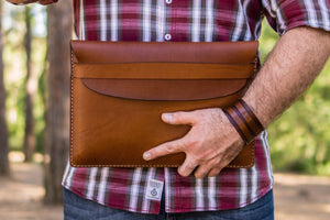 Personalized Leather MacBook Sleeves - Brown-Galen Leather