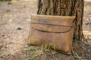 Personalized Leather MacBook Sleeves - Crazy Horse Brown-Galen Leather