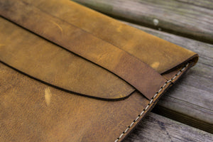 Personalized Leather MacBook Sleeves - Crazy Horse Brown-Galen Leather