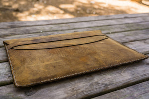 Personalized Leather MacBook Sleeves - Crazy Horse Brown-Galen Leather