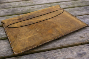 Personalized Leather MacBook Sleeves - Crazy Horse Brown-Galen Leather