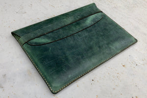 Personalized Leather MacBook Sleeves - Crazy Horse Forest Green-Galen Leather